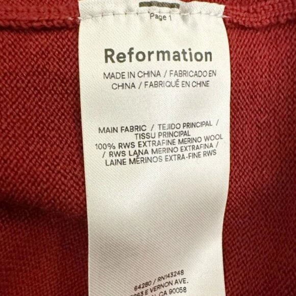 Reformation Livia Regenerative MerinoSweater Maxi  Dress in Chianti size S - Picture 4 of 7